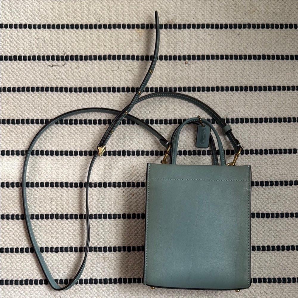 Coach Mini Blue Crossbody Bag with Structured Design